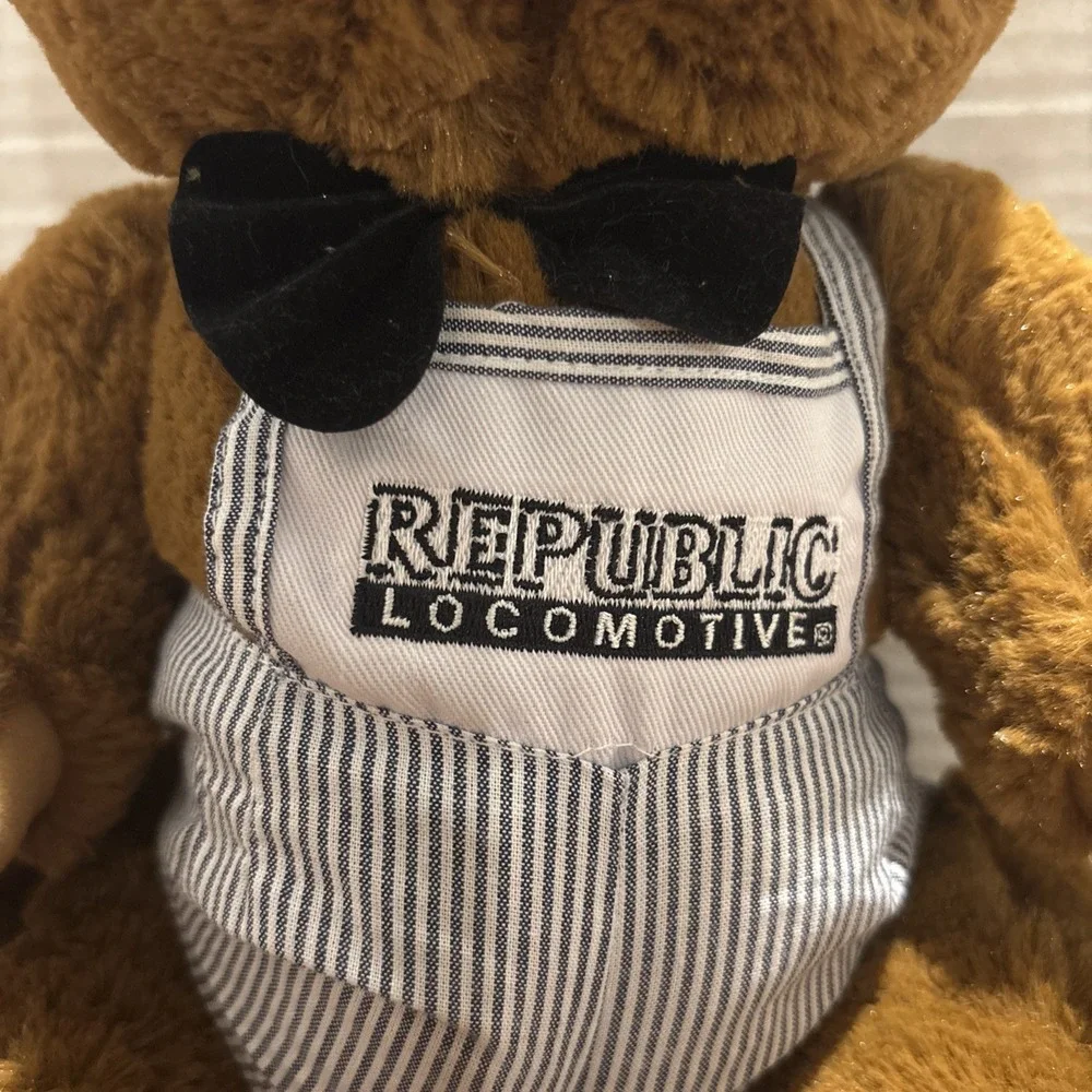 Republic Locomotives Teddy Bear‎ Plush Vintage Steven Smith Overalls Super Soft